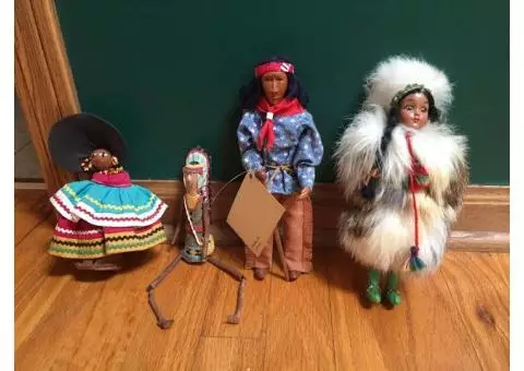 4 Indian Dolls, Cherokee Brave and others